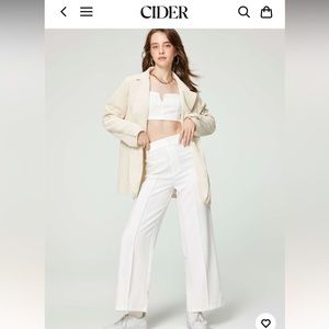2 piece bachelorette/bride outfit-Tank Top + Solid Stitch Straight Leg Trousers